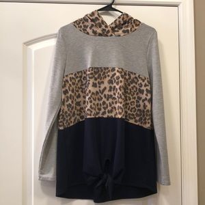 White Birch hoodie M cheetah print